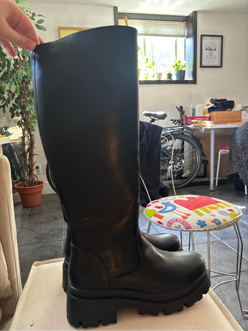 Harlow Black Over-the-Knee Chunky Platform Boots